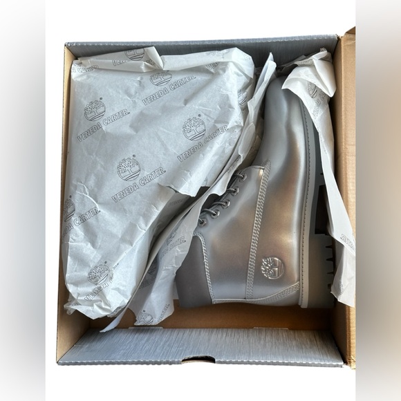 Veneda Carter x Timberland RARE EXCLUSIVE 6" Silver Boots - Unisex Size 6M/8W - Picture 9 of 12